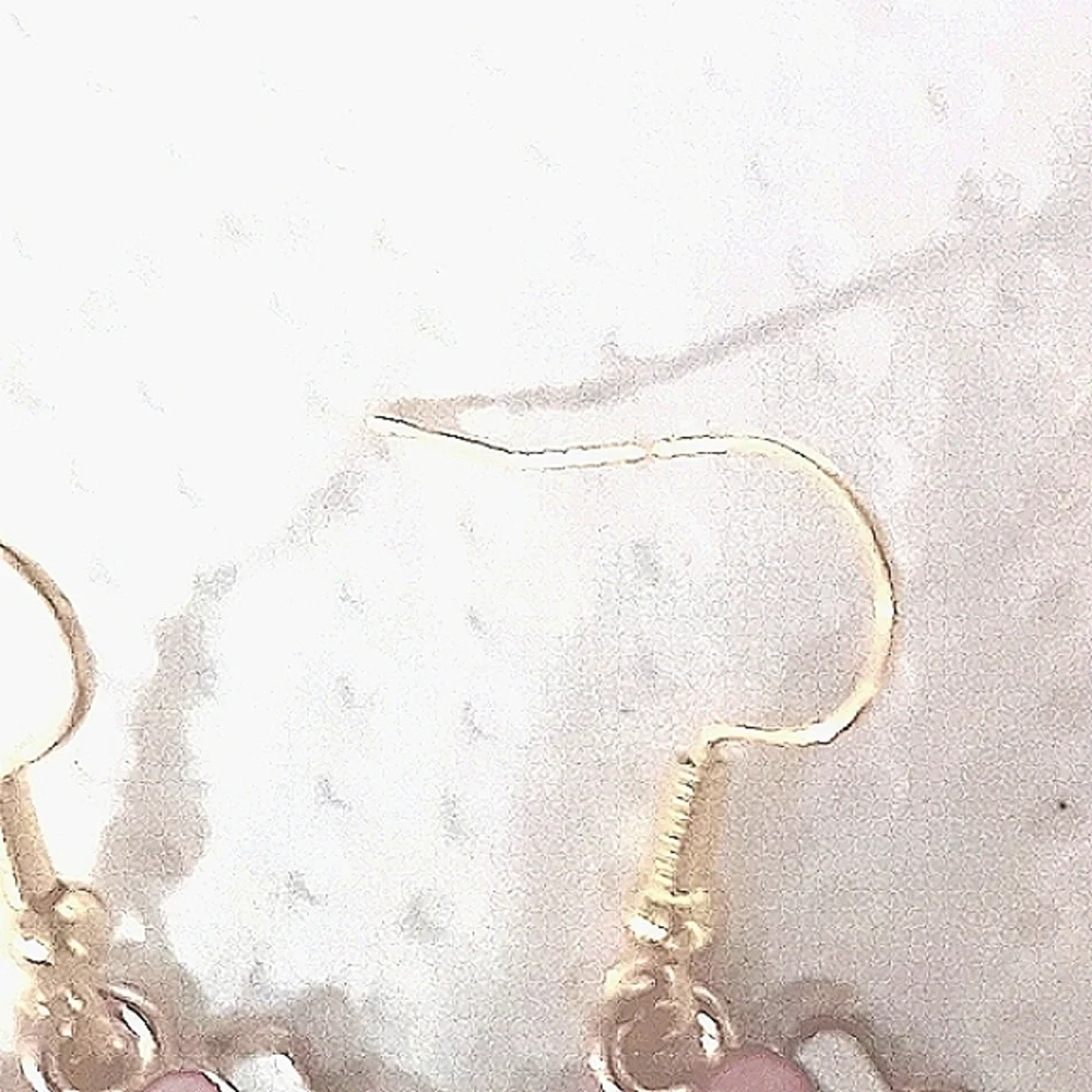 Hello Kitty Gold Star Earrings.Red Whte Gold Enamel stainless Ear wires NEW